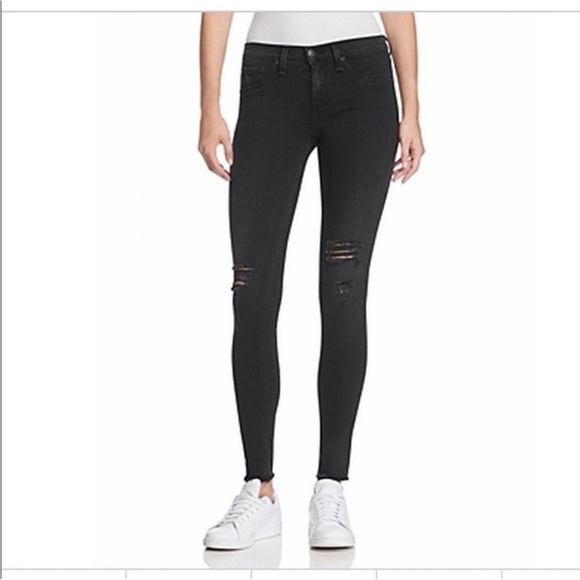 Rag & bone Distressed Black Legging Skinny Jeans - Picture 3 of 12